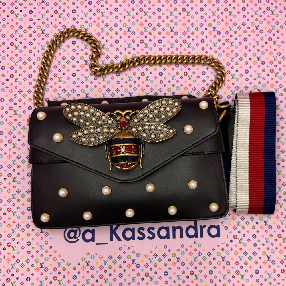 Gucci Broadway Pearl Bee Bag ! Queen Margaret🐝💋🔥